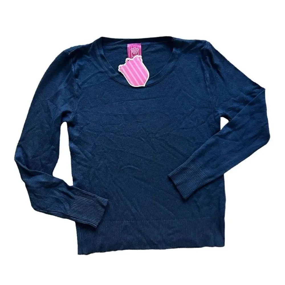 NWT Yourh Girls Beverly Hills Princess Navy Blue Sweater - Sz 7/8
